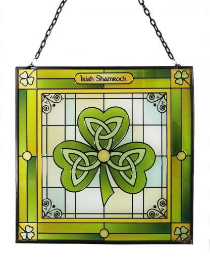 shamrock panel stained glass