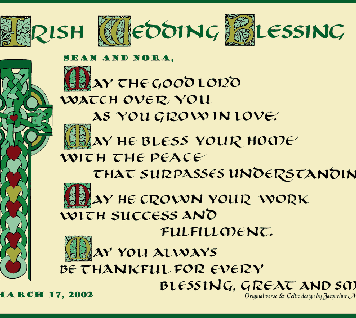 irish wedding blessing print