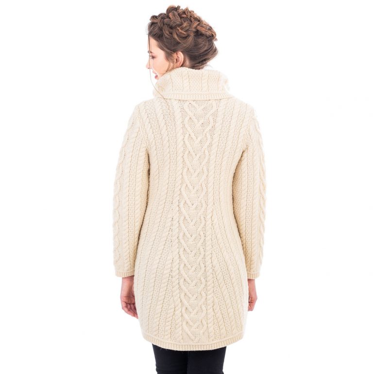 4 Button Collar Aran Coat - Image 5