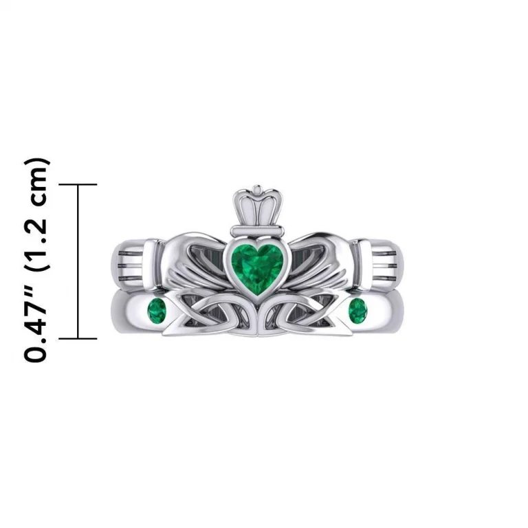 Celtic Claddagh Love Silver Ring set - Image 2