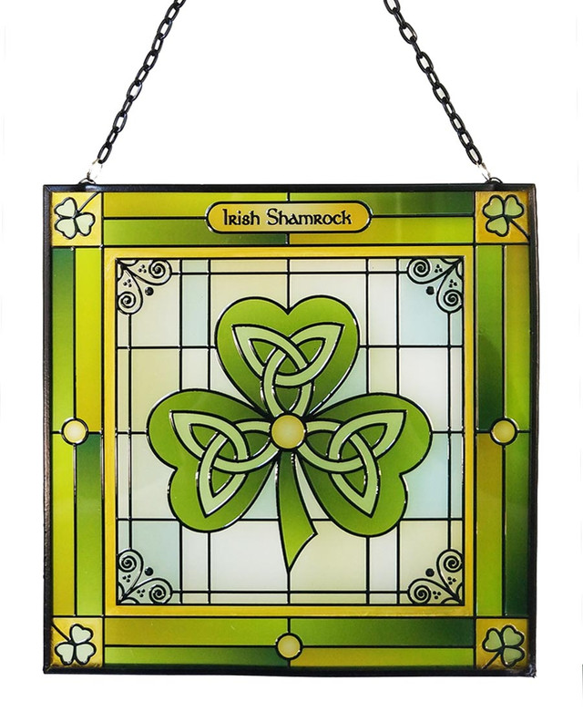 shamrock panel stained glass